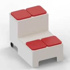 Tribuna mobile a gradoni color TORTORA 70x105x76H CM con cuscini - 4 posti