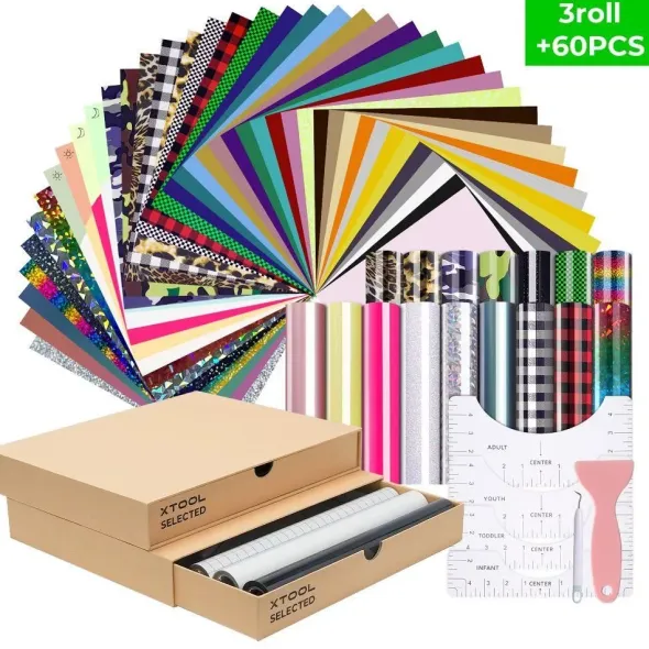 xTool Kit M1/M1 Ultra Heat Trasfer Vinyl - 60pz + 3rolls
